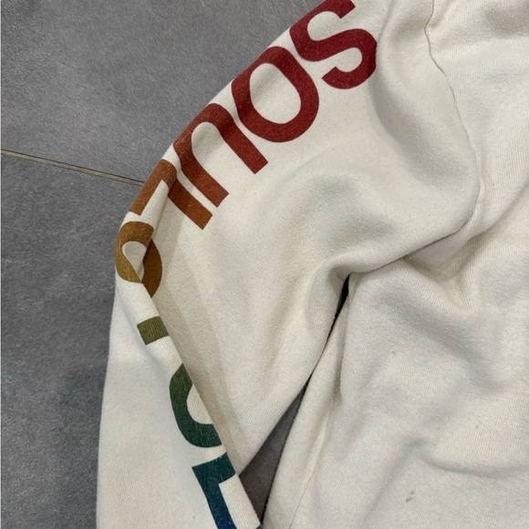 AVIATOR NATION X SOUL CYCLE COLLAB Rare ivory zip up hoodie size large - Picture 4 of 12